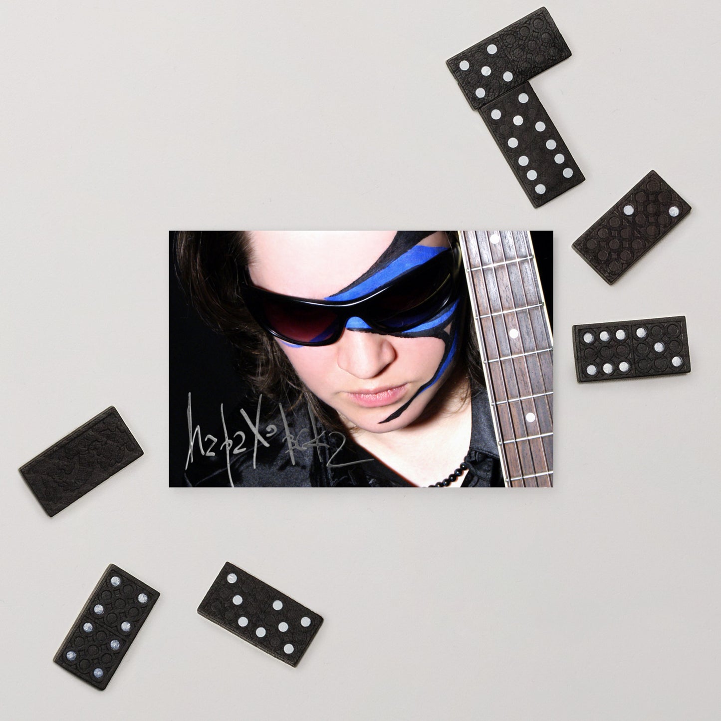 Signed autogram card Maria Marachowska Blue