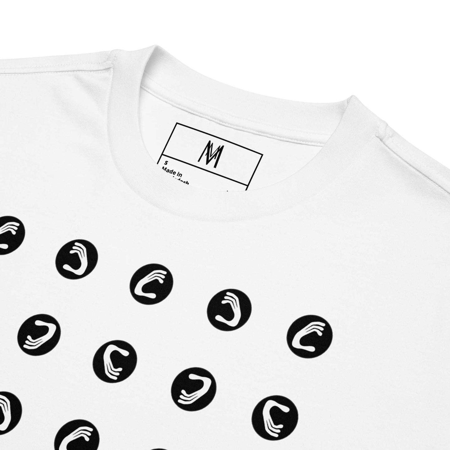 Schweres, übergroßes T-Shirt mit Handlogo von Maria Marachowska